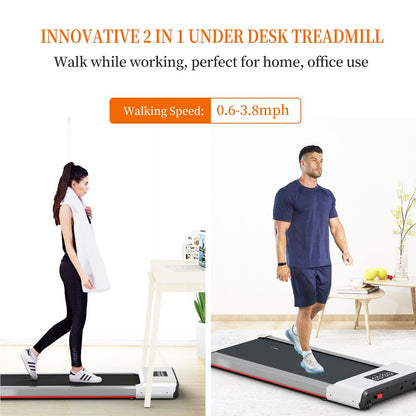 Superun Walking Pad 300Lb, 40*16 Walking Area under Desk Treadmillwith Remote Control 2 in 1 Portable Walking Pad Treadmill for Home/Office(Black)