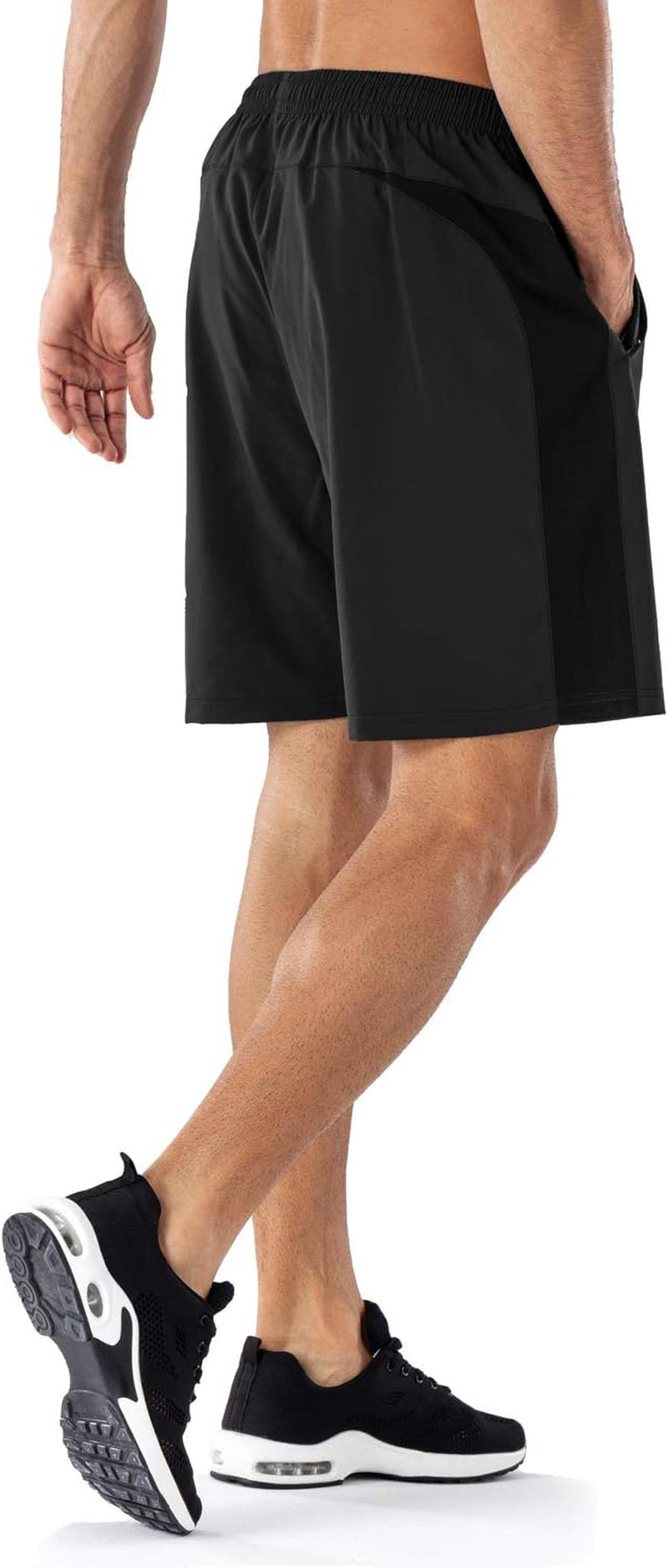 Men'S Casual Sports Quick Dry Workout Running or Gym Training Short with Zipper Pockets