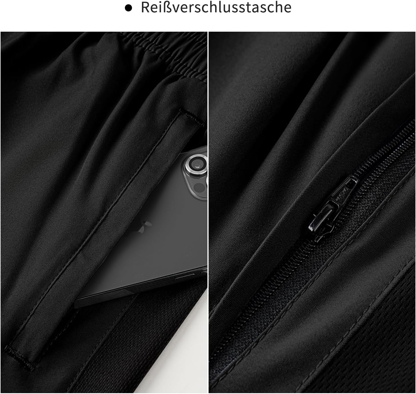 Men'S Casual Sports Quick Dry Workout Running or Gym Training Short with Zipper Pockets