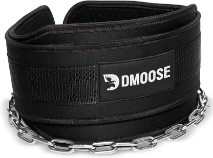 Dip Belt for Weightlifting, Weight Belt with Chain for Pullup, Gym Lifting Belt for Powerlifting, Squat, Bodybuilding, Heavy Duty Steel, Workout Belt with Comfortable Neoprene Support