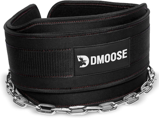 Dip Belt for Weightlifting, Weight Belt with Chain for Pullup, Gym Lifting Belt for Powerlifting, Squat, Bodybuilding, Heavy Duty Steel, Workout Belt with Comfortable Neoprene Support